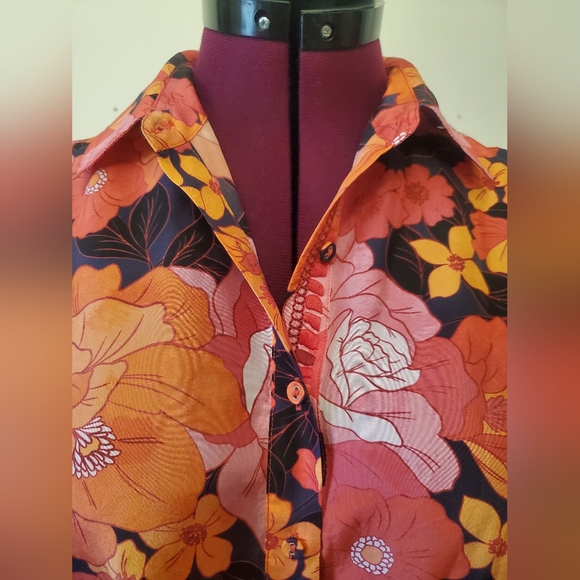 Johnny Was Becca 100% Silk Floral Button-Up L/S Embroidered Blouse Sz XS - Picture 3 of 13